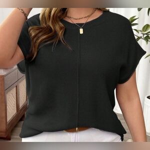 SHEIN Frenchy Simple Commuter Solid Color Plus Size 12 Knit Top